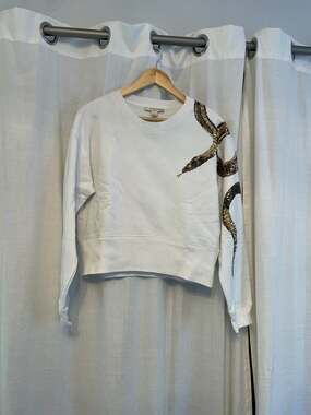 AllSaints Tempest Separo Sequin Snake Sweatshirt Woman’s Size Small